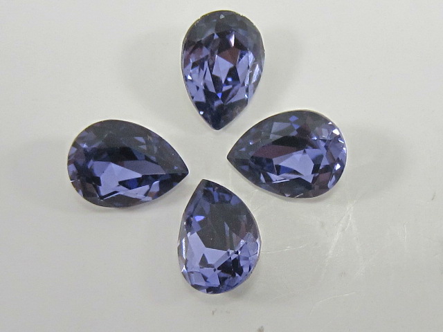 8x6mm PEAR 6pcs. TANZANITE POINTED BACK European  Rhinestones